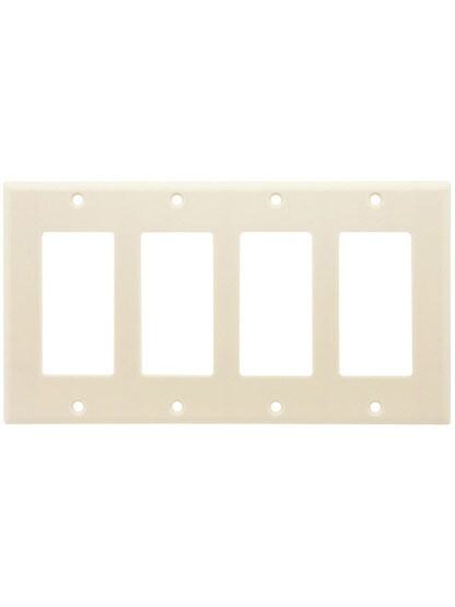 Leviton Quad Decora Cover Plate in Light Almond.